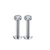 Atacado de Joias para Piercing Corporal de Aço Inoxidável, Unha de Lábio com Diamante de Fundo Plano, Unha de Cartilagem Auricular, Brincos