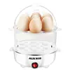 Aux-108B Cocedor de Huevos, Vaporera de Huevos, Apagado Automático, Multifuncional, Acero Inoxidable, Doble Capa, Mini