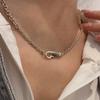 Plata Esterlina s925 Único Vintage Gancho de Pez Cadena para Suéter Collar Femenino Cadena Desnuda Colgante Llevable Diseño Nicho Moda Lujo Ligero