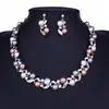 Conjunto de collar y pendientes de perlas de colores para damas, estilo dulce y creativo, diseño elegante y elegante, conjunto de joyas con sentido del humor.