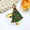 Anillos de servilleta navideños de moda transfronterizos de comercio exterior europeos y americanos, anillos de servilleta de árbol de Navidad con pedrería, fabricante de clips para servilletas de árbol de Navidad