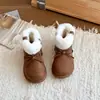 Botas de Neve Infantis Inverno Plus Veludo Quente Sapatos de Algodão Meninas Estilosas Laço Botas Princesa Sapatos de Pelo Bebê Tendência