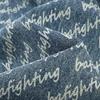 Jeans Lavados Estilo Parisino Retro Americano con Estampado de Letras para Hombre Otoño Sueltos Rectos Pierna Ancha Pantalones que Arrastran el Piso