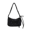Bolsa Pequena Plissada Simples de Verão para Mulheres 2026 Nova Bolsa Quadrada Pequena de Bolinhas Bolsa de Ombro Transversal Casual para Roupas de Trabalho