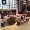 Nova Mesa de Chá Estilo Chinês Madeira Nogueira Preta Norte-Americana Bandeja de Chá Embutida Mesa de Chá para Casa e Escritório Luxo Leve Simples Estética da Dinastia Song