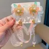 Acessórios de Cabelo Hanfu Estilo Antigo Grampo de Cabelo com Borla Grampo de Cabelo com Borla Estilo Chinês Acessórios Presilha de Cabelo Infantil Fita com Flor