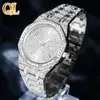 Relógio Hip-Hop Totalmente Cravejado com Mostrador Grande e Design de Céu Estrelado, Relógio Masculino da Moda, Melhor Venda Transfronteiriça Relógio de Vidro com Quartzo