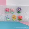 Tulipán Rosa Girasol Resina Accesorios diy Pegamento Crema Ramo Casero Taza de Agua Pastel Postre Tienda Parche