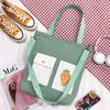 Bolso de lona, nuevo bolso de hombro de lona estampado, bolso bandolera multibolso para mujer, bolso de estilo universitario.