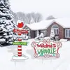 Nuevo letrero de suelo navideño con diseño de cachorro Grinch, letrero impermeable para césped de fiesta al aire libre, jardín