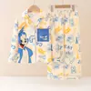 Pijamas para niñas, primavera y otoño, traje fino para bebé, princesa niña, cárdigan de manga larga de otoño, ropa para el hogar, venta al por mayor