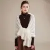 Otoño 2026 Nuevo Estilo Coreano Calado Borla Multifuncional para Mujer Bufanda Caliente para Exteriores Todo Cachemir Tejido Calentador de Cuello