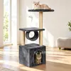 Árvore para gatos de comércio exterior drop shipping túnel pequeno para gatos arranhador para gatos árvore para gatos integrada arranhador totalmente sisal durável cama para gatos fechada