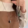Collar de Acero de Titanio con Cuentas de Uva de Piedra Natural para Mujer Diseño de Nicho Nuevo Versátil Cadena Larga para Suéter Accesorios de Alta Gama