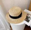Sombrero de paja de parte superior plana para mujer, con forma de caracol trepador, protección solar de verano, para playa, con protección UV