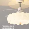 Ventilador de Teto com Luz para Quarto Estilo Creme Novo Luz de Projeção de Ambiente para Sala de Estar Sala de Jantar Ventilador de Teto Minimalista Zhongshan