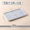 Bandeja Rectangular para el Hogar de Doble Capa con Drenaje, Antideslizante, Bandeja de Almacenamiento de Plástico Simple Nórdico, Bandeja para Tazas de Té, Portavasos