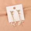 2023 Nueva Moda Aretes de Borla Larga de Mariposa con Aguja de Plata 925 con Diamante Elegantes Aretes de Verano y Primavera para Mujer B285