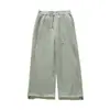 Yidao Vintage Outono 2026 Novo Estilo Americano Cor Sólida Solto Esportivo Calça de Moletom Cordão Barra Reta Caimento Plus Veludo Calça Longa