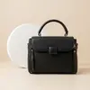 Nova Bolsa Transversal Simples com Padrão de Lichia Feminina Versátil Textura de Couro Macio Bolsa de Ombro Único Elegante Bolsa de Mão Tote para o Trabalho
