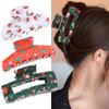 Nueva garra navideña transfronteriza, bonita garra cuadrada para el cabello con estampado de tiburón, accesorios para el cabello