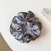 Amorzinho Azul Rosa Estampa de Leopardo Estilo Super Fada Doce Elástico de Cabelo Intestino Grosso Moda Versátil Flor de Cabeça Dupla Camada Corda de Cabelo Elástico de Cabelo para Cabelo Mulheres