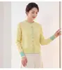 Nova coleção Primavera e Outono: cardigã feminino gola redonda 100% caxemira pura, suéter de tricô, peça externa, suéter de caxemira