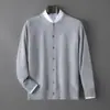 Jaqueta Cardigan de Tricô com Manga Longa de Lã Andy Masculina Nova Outono Inverno Solta Tamanho Plus Gentleman Suéter Masculino Atacado