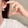 Pendientes de Plata de Ley S925 Suaves Bicolor con Perla Swarovski Pequeños Pinzas de Cereza Estilo Cotidiano Pendientes de Nicho para Mujer