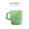 Fabricantes del sur de Corea taza de vidrio jade lechoso ins taza de alto diseño impresión de taza alto valor de color taza de café taza de agua