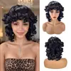 Peruca Cruzada Europeia e Americana Novo Produto Cabelo Curto Cacheado Feminino Touca Várias Cores Cachos Pequenos Fofos Seda Natural de Alta Temperatura Em Estoque