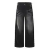 Pantalones de pana desgastados estilo callejero americano, pantalones casuales básicos versátiles de pierna ancha sueltos para hombre, vintage