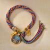 Cuerda de Mano Xizang Tejida a Mano Recurrente Cuerda de Mano Pequeña Pulsera Thangka Cuerda Thangka Dios de la Riqueza Madre Verde Zakilam