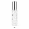 Botella de perfume de 10 ml con atomizador, botella recargable, dispensador de botella vacía portátil de vidrio de alta gama para viajes, botella de muestra de perfume con patrón de agua