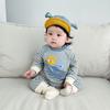 Mono Nuevo de Otoño para Bebé Recién Nacido Rayado con Bola Cuello Redondo Manga Larga para Gatear Ropa para Bebé Niño y Niña