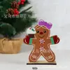 Decoración de Escritorio Popular de Madera de Jengibre Transfronteriza Forma de Caballete Lindo Hombre de Jengibre Soporte Atmósfera Navideña
