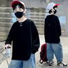 Camiseta de Manga Larga de Otoño para Niños 2026 Nuevo Estilo Ropa de Otoño para Niños Grandes Estilo Coreano Casual Holgada Sudadera Camiseta Básica Moderna