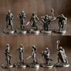 Figurillas de modelo de dragón de cobre macizo y soldado subterráneo, juguetes de cobre blanco y latón, adornos para juegos de mesa, piezas de ajedrez para colección