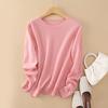 Delicado Macio Sem Costura Peça Única 100. Suéter Feminino Básico Gola Redonda de Cashmere Outono Inverno Elegante Emagrecedor