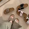 Pantuflas Birkenstock para Mujer 2026 Nuevo Diseño de Nicho Sandalias Romanas de Medio Paquete Espiga para Mujer Verano Playa al Aire Libre