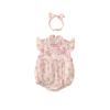 Roupas de verão para bebês recém-nascidos, macacão floral estilo nacional, estilo ocidental, fivela chinesa, traje de escalada triangular