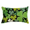 Calle irlandesa transfronteriza. Funda de almohada de lino con estampado de trébol del Día de San Patricio funda de almohada de césped de la suerte para sofá