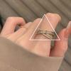 Novo Anel Cruzado de Moda Dongdaemun para Mulheres, Totalmente Cravejado com Diamantes, Anel Metálico Ajustável, Atacado por Influenciador