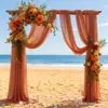Cortina de Decoração de Casamento, Arco de Gaze Bonito, Tecido Pendurado para Casamento, Cortina de Gaze Sedosa Antirrugas, Decoração de Fundo de Mesa de Festa