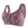 Sujetador Nuevo Jacquard Estilo Chaleco de Algodón Suave con Hebilla Delantera para Mujeres de Mediana Edad y Mayores de Talla Grande Sin Aros con Tirantes Anchos