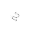 Venta caliente europea y americana Anillo de labio de barra en S de doble punta con incrustaciones de diamante, aro de nariz, pendientes de acero inoxidable para perforación, venta al por mayor transfronteriza