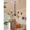 Vela Retrô Americana Lustre para Sala de Estar Lâmpada Principal para Hall Restaurante Francês Villa Hotel Quarto Estudo Lâmpadas de Vela