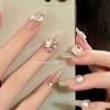 Cristal montón diamante arte de uñas joyería hacha de amor ángulo recto largo cuadrado gordo aleación diamante hielo usar armadura decoración al por mayor
