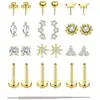 Conjunto de Brincos de Aço Inoxidável Mais Vendido da Amazon, Piercings de Lábio com Zircônia, Brincos de Luxo Leve, Conjunto de Brincos, Venda Direta Atacado de Fábrica