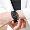 1 pieza - Reloj de Cuarzo Cuadrado de Moda para Mujer, Correa de Silicona Casual, Reloj de Pulsera Deportivo para Hombres, Mujeres, Estudiantes